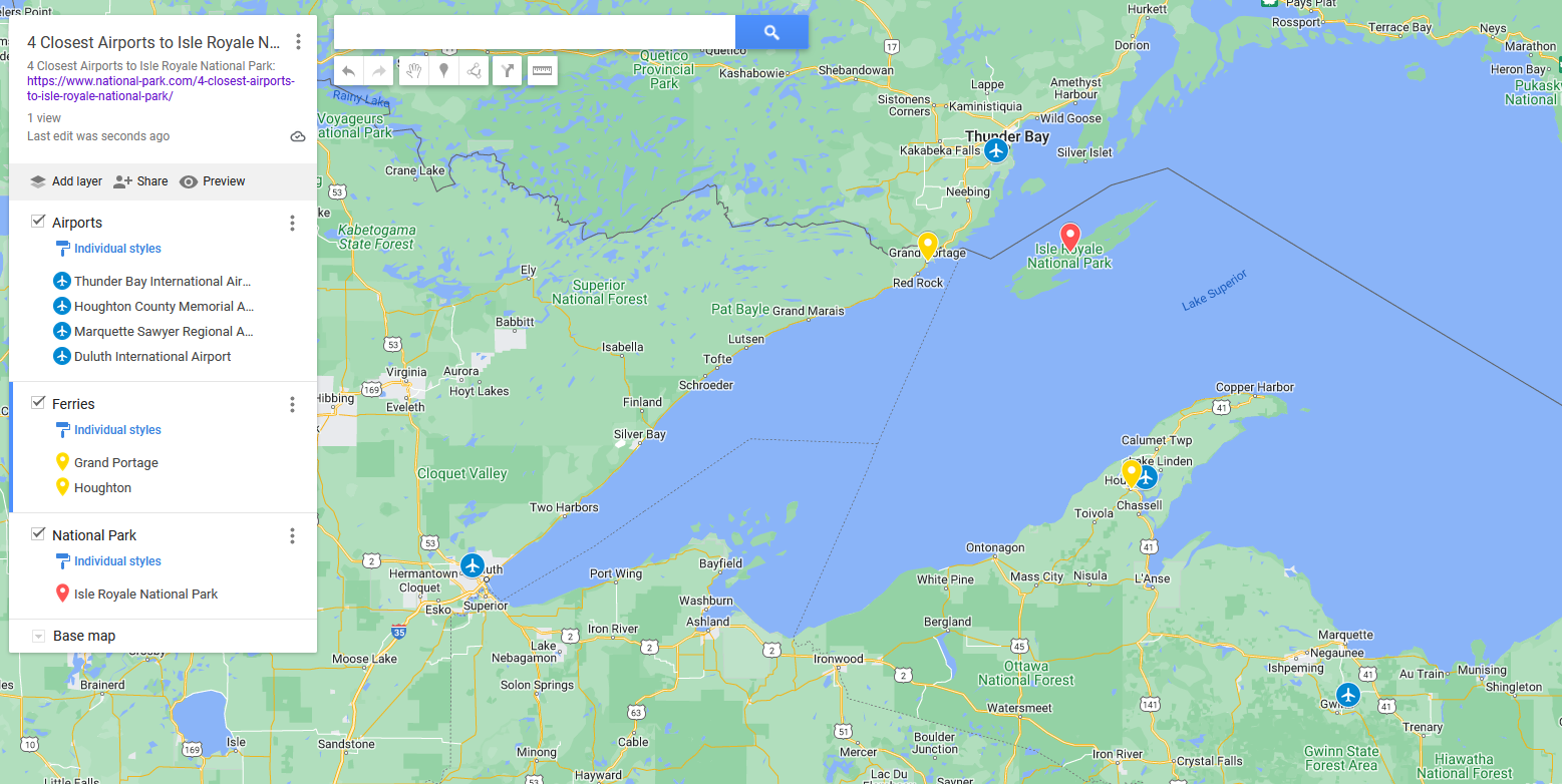 4 Closest Airports to Isle Royale National Park