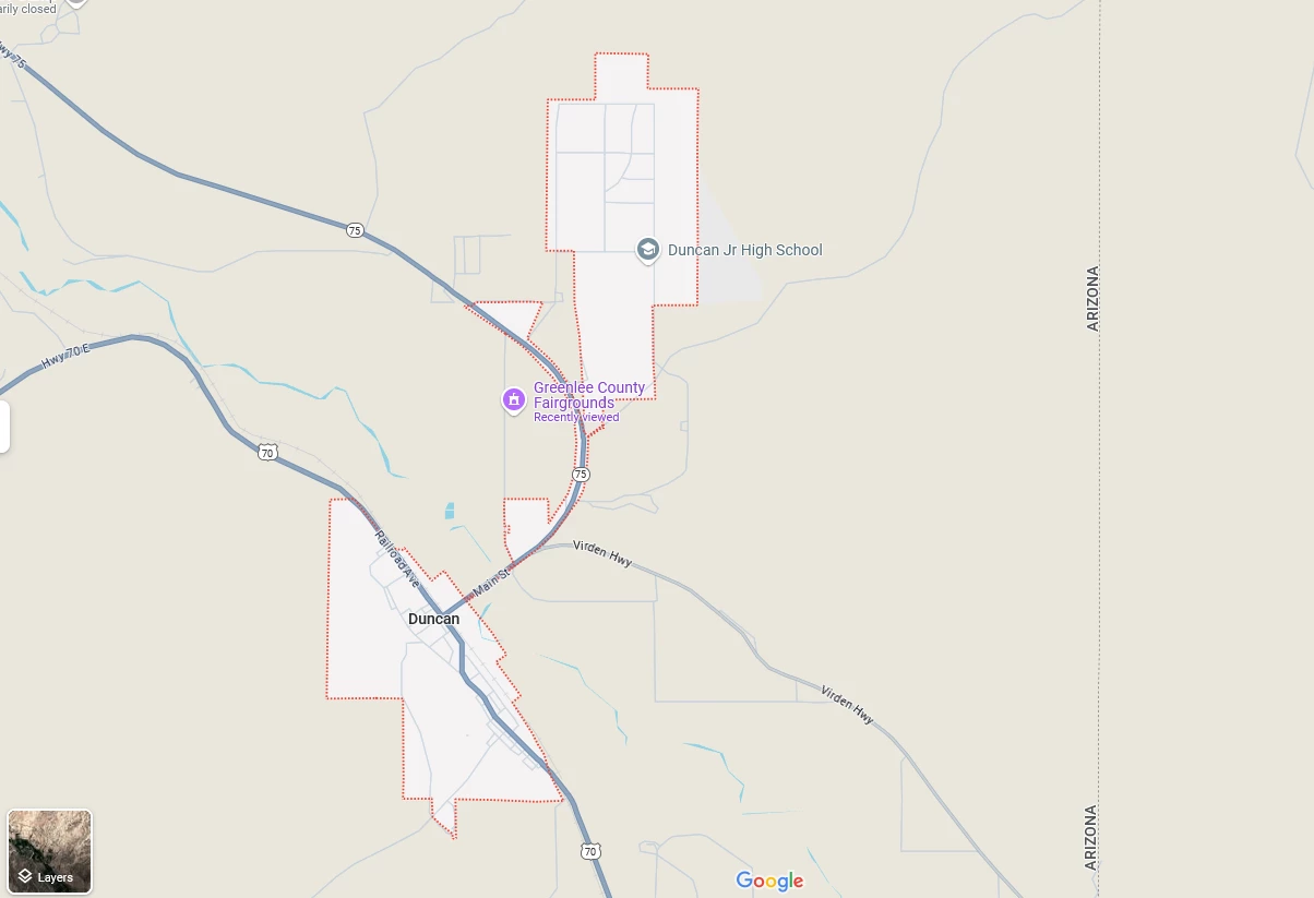 Duncan Arizona map